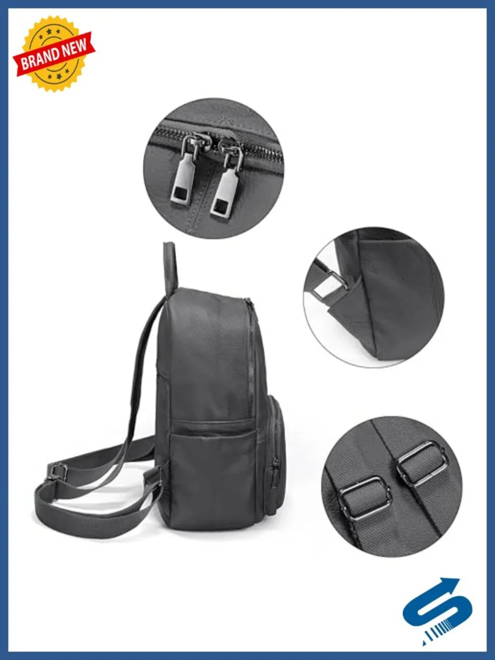 Real Leather Backpack Purse Convertible Shoulder Bag Versatile Daypack